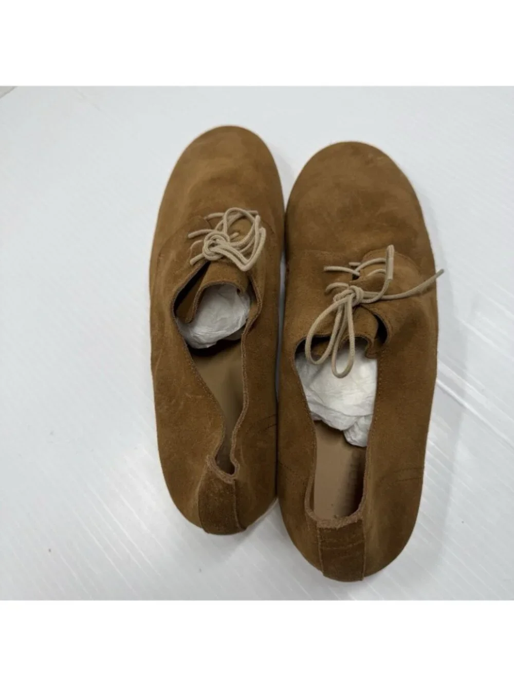 Nisolo Lightweight Flex Derby 10.5 Tan Suede Packable Travel Ethical Minimalist